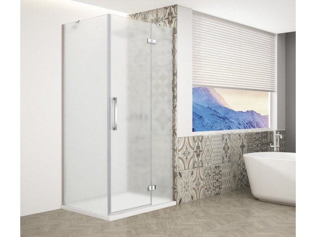TRINITY CHROME štvorcový sprchový kút 800x800 mm, matné sklo, pravý