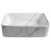 DALMA keramické umývadlo 48x38x13 cm, hranaté, carrara