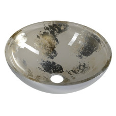 MURANO ANIMA 2 sklenené umývadlo okrúhle 40x14 cm, strieborná/béžová