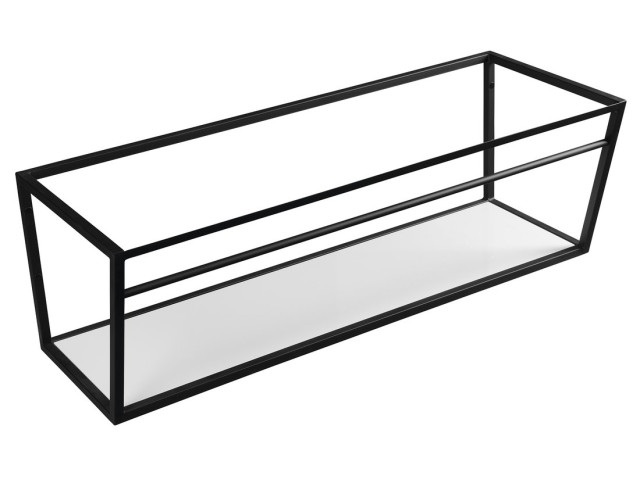 SKA Konštrukcia pod umývadlo / dosku 1200 mm čierna mat, s bielou MDF policou