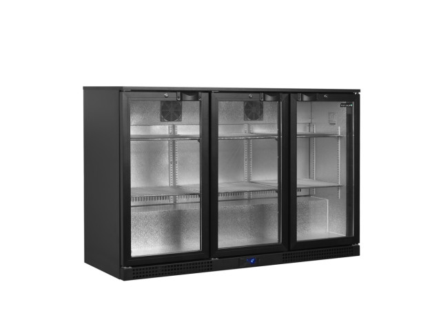 Sklenené výklopné dvere minibaru, čierne TEFCOLD BA31H