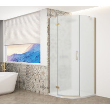 TRINITY GOLD MATT štvrťkruhový sprchový kút 900x900 mm, matné sklo, ľavý