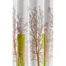 Sprchový záves 180x180cm, polyester, biela / zelená, strom