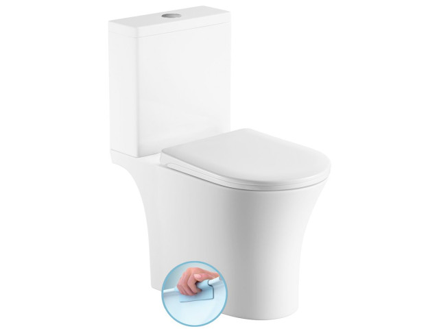 VITO WC kombi, bez okraja, spodný/zadný odtok, biela farba