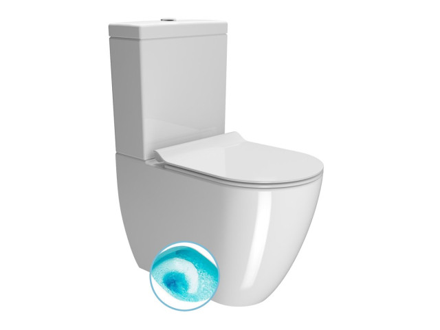 PURA WC kombi, Swirlflush, spodný/zadný odpad, biela ExtraGlaze