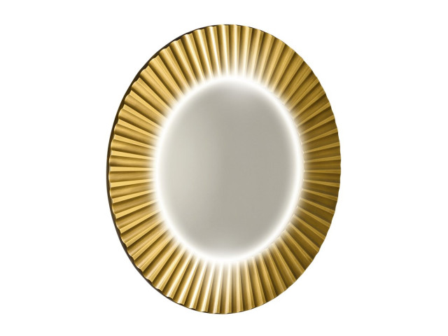 Okrúhle zrkadlo PRIDE s LED svetlom v ráme ø 75 cm, zlaté
