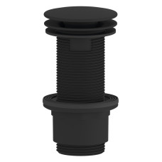 Umyvadlový vývod 5/4“, neuzatvárateľný, veľká zátka, 10-80 mm, ABS/čierny matný