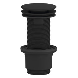 Umyvadlový vývod 5/4“, neuzatvárateľný, veľká zátka, 10-80 mm, ABS/čierny matný