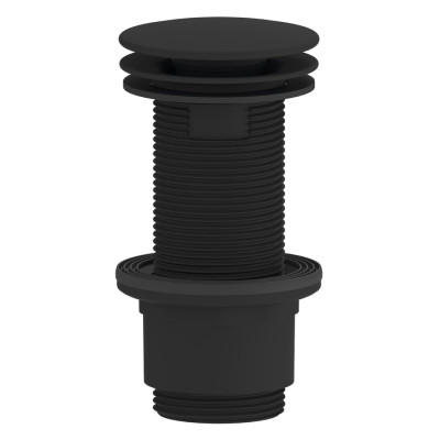 Umyvadlový vývod 5/4“, neuzatvárateľný, veľká zátka, 10-80 mm, ABS/čierny matný