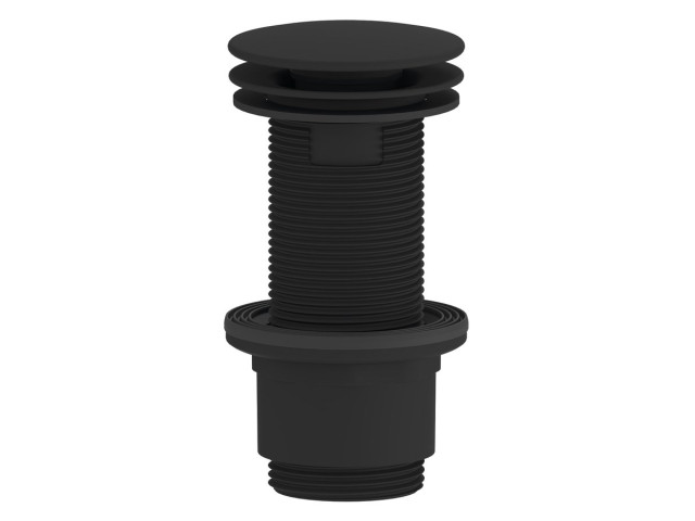 Umyvadlový vývod 5/4“, neuzatvárateľný, veľká zátka, 10-80 mm, ABS/čierny matný