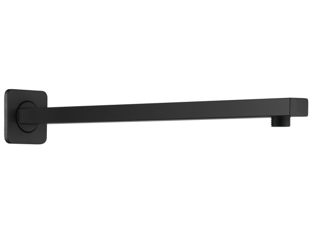 Nízka štvorcová sprchová ramienka, 400 mm, matná čierna