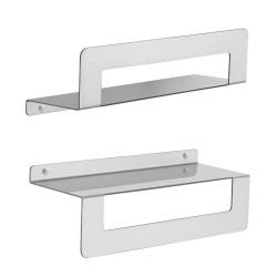 CLEO polička s držiakom na uteráky 300 mm, matná nerezová oceľ