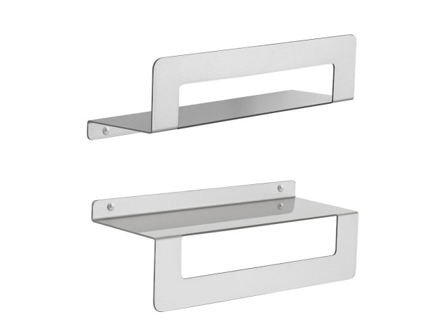 CLEO polička s držiakom na uteráky 300 mm, matná nerezová oceľ