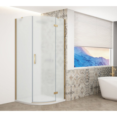 TRINITY GOLD MATT štvrťkruhový sprchový kút 900x900 mm, matné sklo, pravý