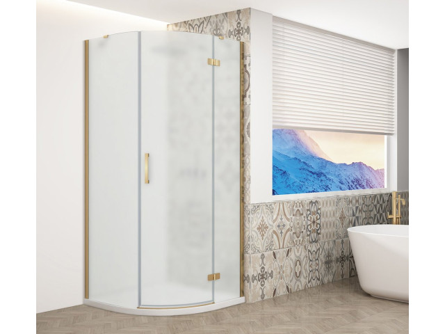 TRINITY GOLD MATT štvrťkruhový sprchový kút 900x900 mm, matné sklo, pravý