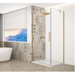 TRINITY GOLD MATT štvorcový sprchový kút 900x900mm, číre sklo, ľavý