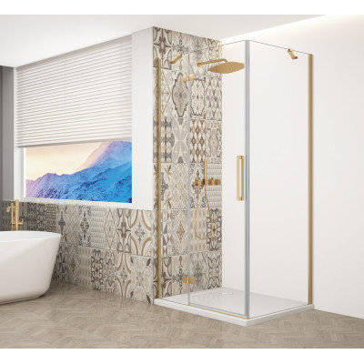 TRINITY GOLD MATT štvorcový sprchový kút 900x900mm, číre sklo, ľavý