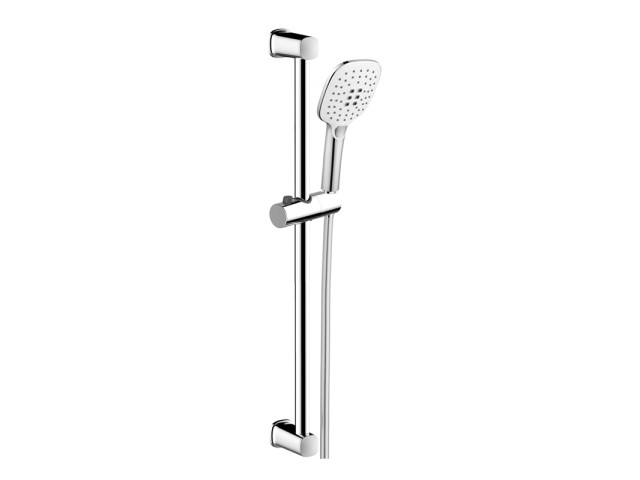 Mereo, Sprchová súprava, trojpolohová sprcha, posuvný držiak, šedostrieborná hadica CB930A