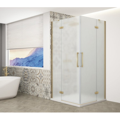 TRINITY GOLD MATT štvorcový sprchový kút 1000x1000mm, rohový vstup, matné sklo