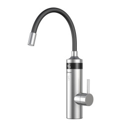 Elektrický kohútik TON s prietokovým ohrievačom vody, flexibilným ramenom, 230 V, 3 kW, čierny/nehrdzavejúca oceľ