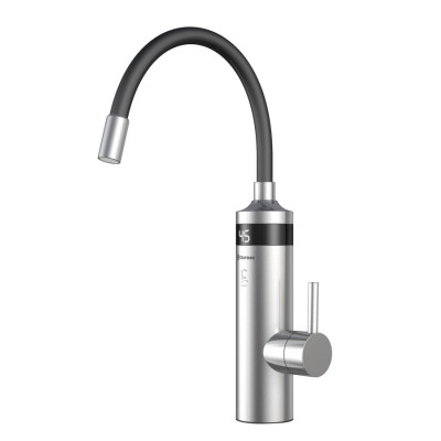 Elektrický kohútik TON s prietokovým ohrievačom vody, flexibilným ramenom, 230 V, 3 kW, čierny/nehrdzavejúca oceľ