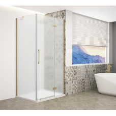 Obdĺžnikový sprchový kút TRINITY GOLD MATT 800x900 mm, matné sklo, pravý