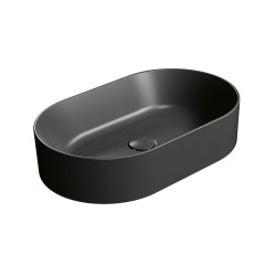 KUBE X keramické umývadlo na dosku, 60x37cm, oválne, čierna mat