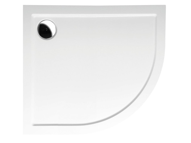 RENA L sprchová vanička z liateho mramoru, štvrťkruh 90x80x4cm, R550, ľavá, biela