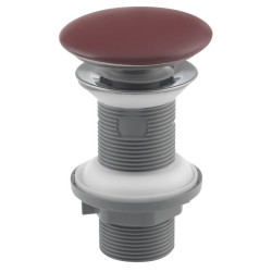 Umývadlová výpusť 5/4“, click-clack, keramická zátka, hr.20-70mm, maroon red
