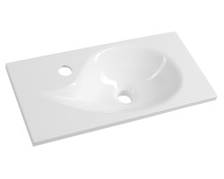 AQUA umývadielko 50,5x1,8x25cm, liaty mramor, biela