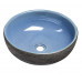 PRIORI keramické umývadlo, priemer 41cm, 15cm, modrá / šedá
