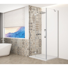 Štvorcový sprchový kút TRINITY CHROME 900x900 mm, číre sklo, ľavý