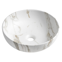 RONDANE keramické umývadlo na dosku Ø 41 cm, bianco carrara