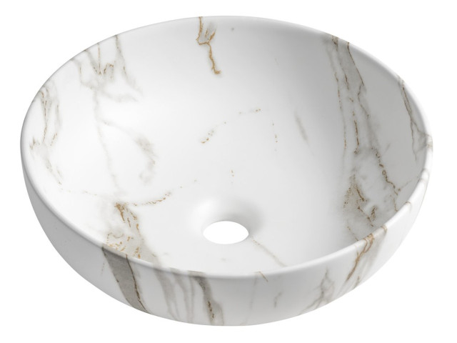 RONDANE keramické umývadlo na dosku Ø 41 cm, bianco carrara