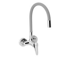 Drezová batéria s elastickým ramenom 100mm, striebrošedá-chr.