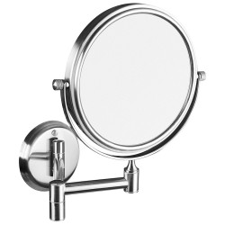 Závesné kozmetické zrkadlo, Ø 140 mm, obojstranné, chróm
