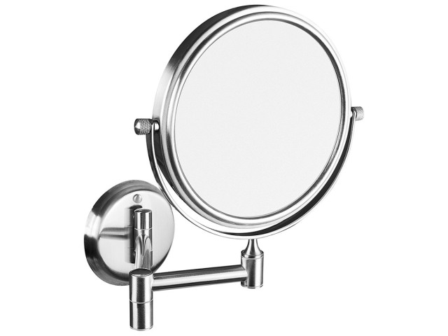 Závesné kozmetické zrkadlo, Ø 140 mm, obojstranné, chróm