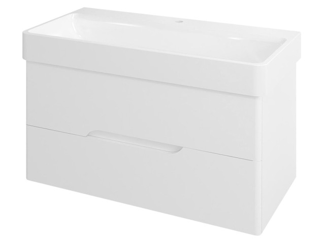 Medien umývadlová skrinka 96,5x50,5x48,5cm, biela mat / biela mat