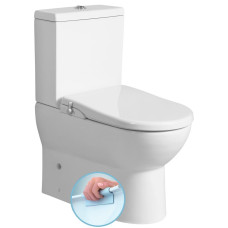 JALTA WC kombi, bez ráfika, s elektronickým bidetom CLEAN STAR, spodný/zadný odpad, biela
