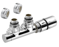 TWIN pripojovacia sada ventilov termostatická pre stredové pripojenie 50mm, chróm