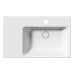 Keramická umývadlová doska NUBES 80x50cm, s odkladacou policou na ľavej strane, biela ExtraGlaze