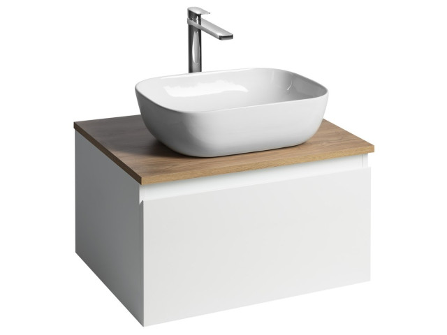Skrinka ALTAIR s hornou časťou 62,5 cm, biela/dub emporio