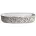 Keramické umývadlo na dosku INFINITY OVAL, 60 x 40 cm, terrazzo