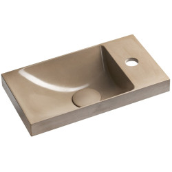 Betónové umývadlo AGOS 40 x 22 cm, ľavé/pravé, pieskové pololesklé