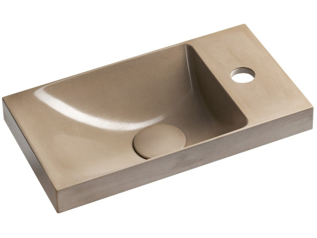 Betónové umývadlo AGOS 40 x 22 cm, ľavé/pravé, pieskové pololesklé