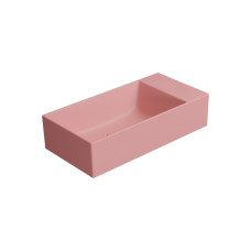 KUBE X keramické umývadlo 50x25cm, bez otvoru, pravé/ľavé, blush mat