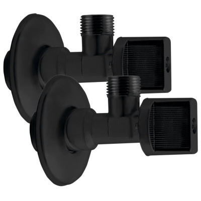 Rohový guľový kohút 1/2 „x3/8“, bez matice, pár, čierny matný