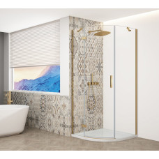TRINITY GOLD MATT štvrťkruhový sprchový kút 900x900 mm, číre sklo, ľavý