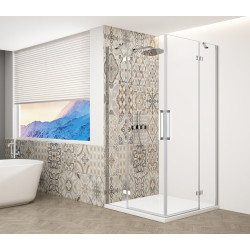 Štvorcový sprchový kút TRINITY CHROME 1100x1100mm, rohový vstup, číre sklo