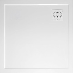 Sprchová vanička XENA z liateho mramoru, štvorcová 90x90cm, biela